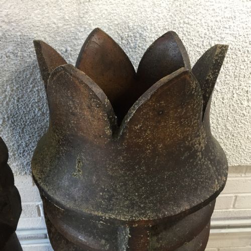 PAIR OF VICTORIAN GLAZED CROWN TOP CHIMNEY POTS - ADDITIONAL PHOTO 6