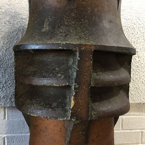 PAIR OF VICTORIAN GLAZED CROWN TOP CHIMNEY POTS - ADDITIONAL PHOTO 8