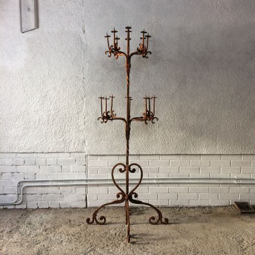 19th century french wrought iron candelabra - CATEGORY: ANTIQUE LIGHTING - DATED 19TH CENTURY