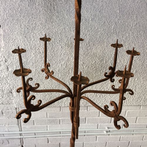 19TH CENTURY FRENCH WROUGHT IRON CANDELABRA - ADDITIONAL PHOTO 2