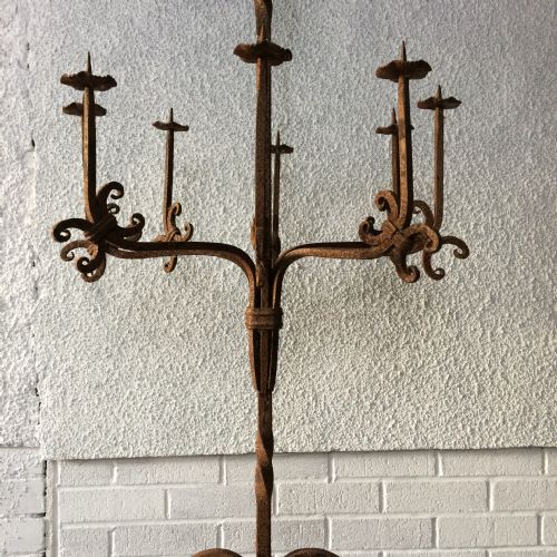 19TH CENTURY FRENCH WROUGHT IRON CANDELABRA - ADDITIONAL PHOTO 3