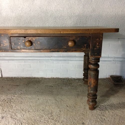 VICTORIAN PINE 2 DRAWER TABLE - ADDITIONAL PHOTO 4