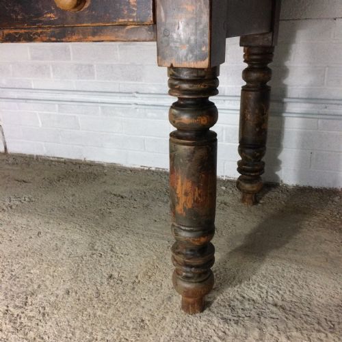 VICTORIAN PINE 2 DRAWER TABLE - ADDITIONAL PHOTO 5