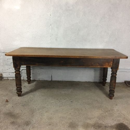 VICTORIAN PINE 2 DRAWER TABLE - ADDITIONAL PHOTO 8