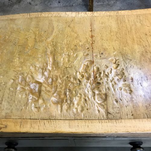 ANTIQUE BUTCHERS BLOCK ON ORIGINAL BASE - ADDITIONAL PHOTO 2