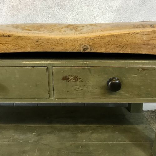 ANTIQUE BUTCHERS BLOCK ON ORIGINAL BASE - ADDITIONAL PHOTO 3