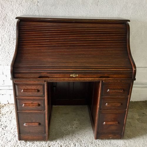 EARLY 20TH CENTURY OAK ROLL TOP DESK - ADDITIONAL PHOTO 1