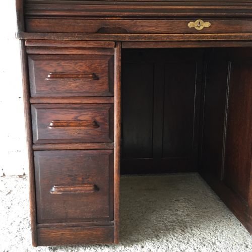 EARLY 20TH CENTURY OAK ROLL TOP DESK - ADDITIONAL PHOTO 3