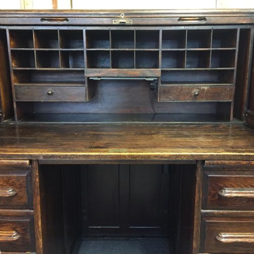 EARLY 20TH CENTURY OAK ROLL TOP DESK - ADDITIONAL PHOTO 7
