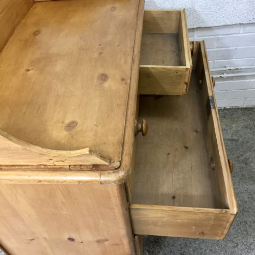 VICTORIAN PINE CHEST OF DRAWERS WITH GALLERY TOP - ADDITIONAL PHOTO 5