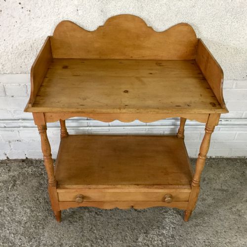 VICTORIAN PINE WASHSTAND WITH SINGLE DRAWER - ADDITIONAL PHOTO 1