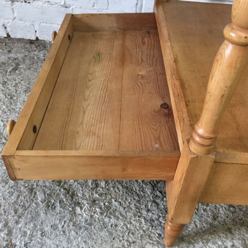 VICTORIAN PINE WASHSTAND WITH SINGLE DRAWER - ADDITIONAL PHOTO 9