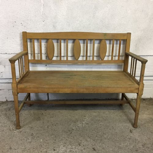 CIRCA 1900 ORIGINAL PAINTED WOODEN BENCH - ADDITIONAL PHOTO 1