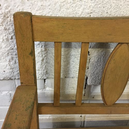 CIRCA 1900 ORIGINAL PAINTED WOODEN BENCH - ADDITIONAL PHOTO 2