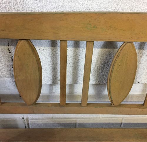 CIRCA 1900 ORIGINAL PAINTED WOODEN BENCH - ADDITIONAL PHOTO 3