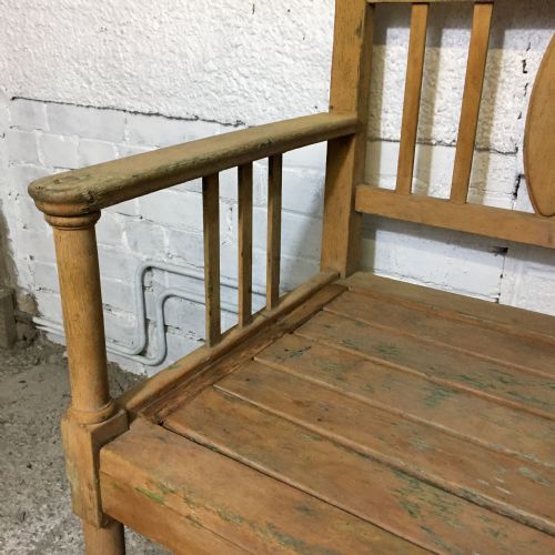 CIRCA 1900 ORIGINAL PAINTED WOODEN BENCH - ADDITIONAL PHOTO 5