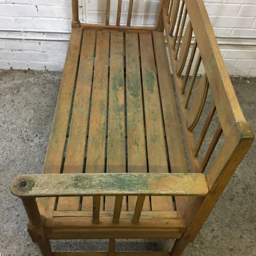CIRCA 1900 ORIGINAL PAINTED WOODEN BENCH - ADDITIONAL PHOTO 6