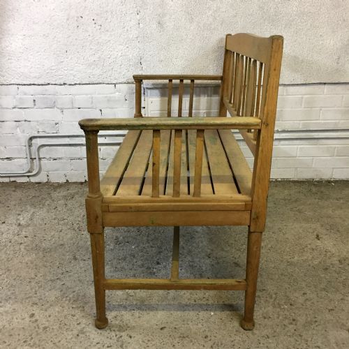CIRCA 1900 ORIGINAL PAINTED WOODEN BENCH - ADDITIONAL PHOTO 9