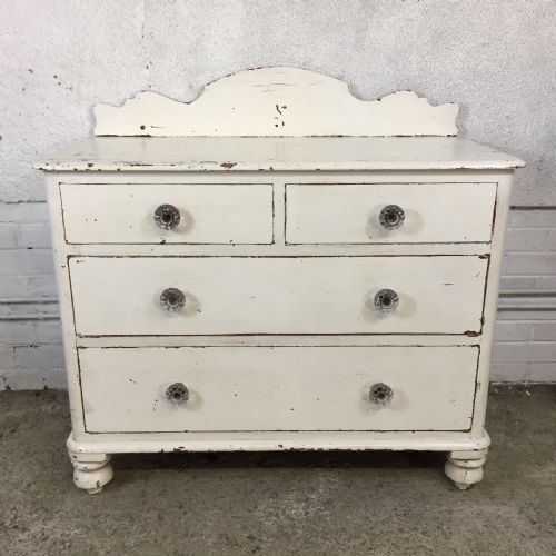 original painted victorian pine chest of drawers - CATEGORY: ANTIQUE CHEST OF DRAWERS - DATED VICTORIAN