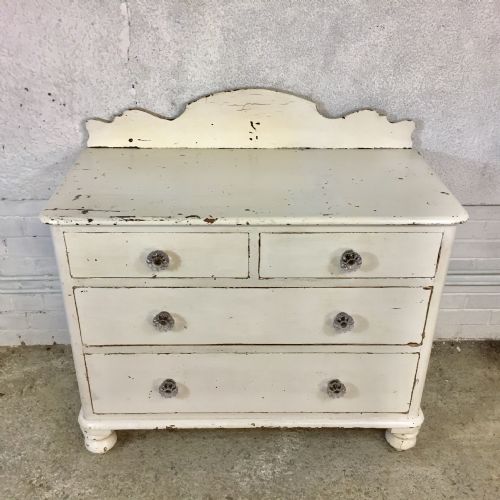 ORIGINAL PAINTED VICTORIAN PINE CHEST OF DRAWERS - ADDITIONAL PHOTO 1