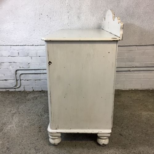 ORIGINAL PAINTED VICTORIAN PINE CHEST OF DRAWERS - ADDITIONAL PHOTO 12
