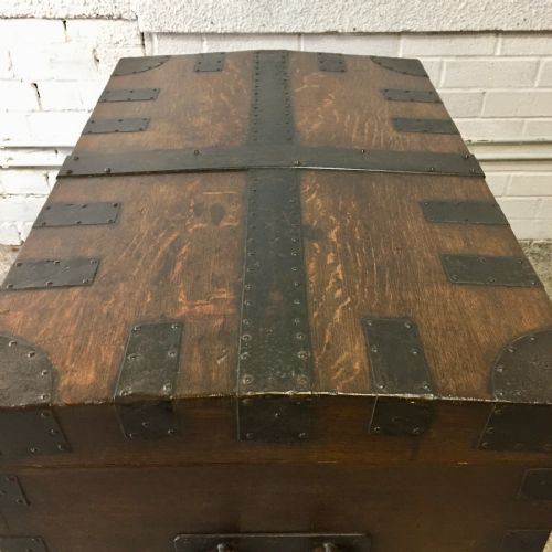 19TH CENTURY METAL BOUND OAK SILVER CHEST - ADDITIONAL PHOTO 3