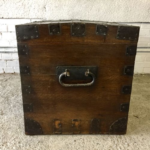 19TH CENTURY METAL BOUND OAK SILVER CHEST - ADDITIONAL PHOTO 11