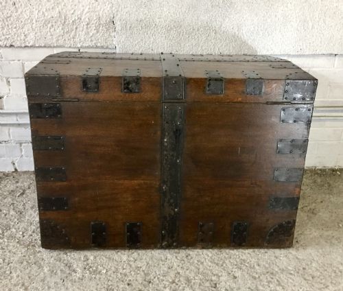 19TH CENTURY METAL BOUND OAK SILVER CHEST - ADDITIONAL PHOTO 12