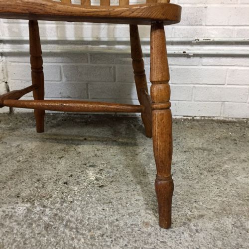 VICTORIAN ELM AND BEECH SLAT BACK CARVER CHAIR - ADDITIONAL PHOTO 8