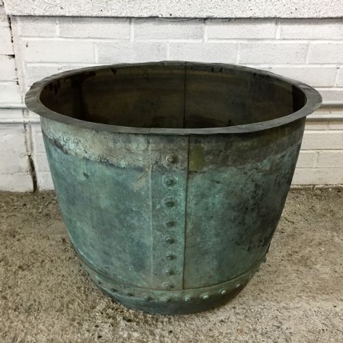 19TH CENTURY NATURALLY VERDIGRISED COPPER JARDINIERE - ADDITIONAL PHOTO 1