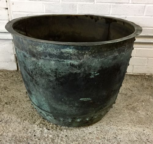 19TH CENTURY NATURALLY VERDIGRISED COPPER JARDINIERE - ADDITIONAL PHOTO 4