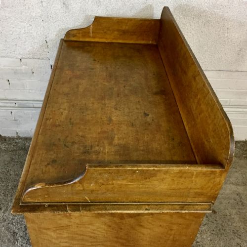 VICTORIAN PINE CHEST OF DRAWERS WITH GALLERY BACK - ADDITIONAL PHOTO 3