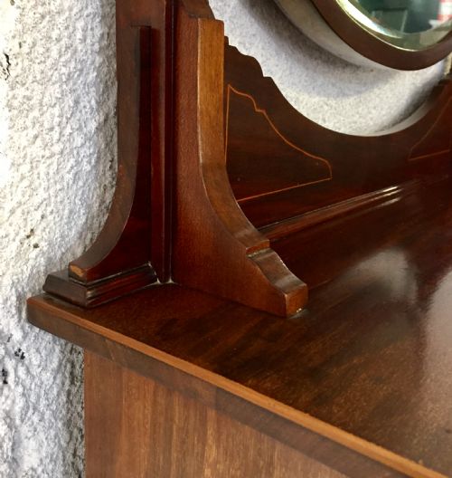EDWARDIAN MAHOGANY DRESSING CHEST WITH 5 LONG GRADUATED DRAWERS - ADDITIONAL PHOTO 3