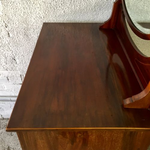EDWARDIAN MAHOGANY DRESSING CHEST WITH 5 LONG GRADUATED DRAWERS - ADDITIONAL PHOTO 5