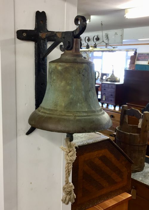 19TH CENTURY BRONZE BELL WITH ORIGINAL CLAPPER - ADDITIONAL PHOTO 2