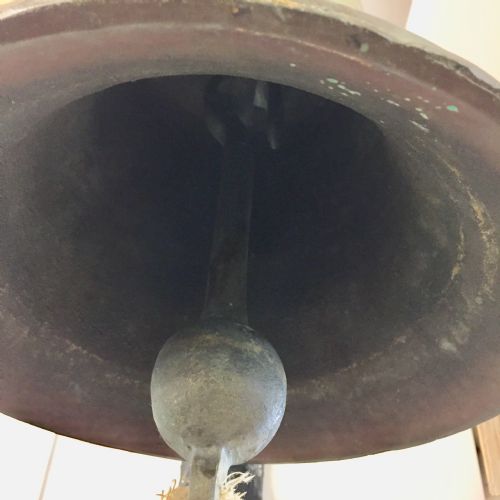 19TH CENTURY BRONZE BELL WITH ORIGINAL CLAPPER - ADDITIONAL PHOTO 5