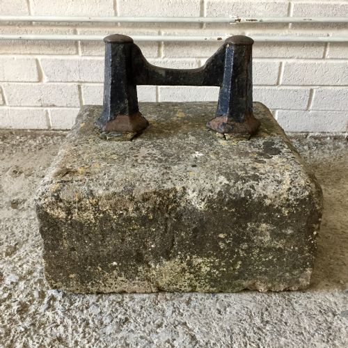 georgian cast iron boot scrape in original stone base - CATEGORY: ANTIQUE MISCELLANEOUS - DATED GEORGIAN