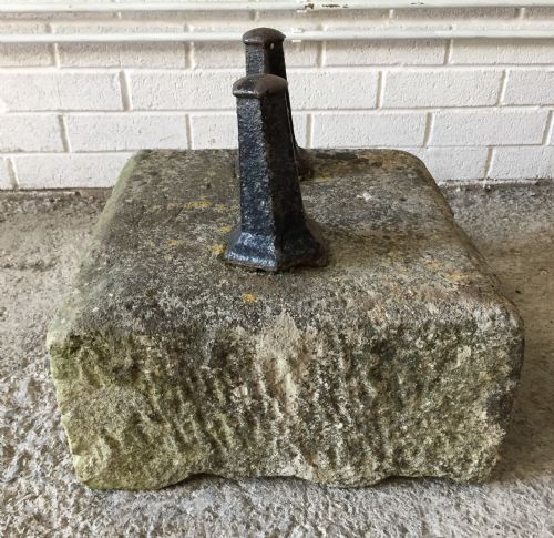 GEORGIAN CAST IRON BOOT SCRAPE IN ORIGINAL STONE BASE - ADDITIONAL PHOTO 2