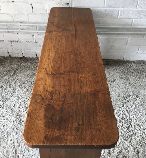 LATE 19TH EARLY 20TH CENTURY ELM BENCH - ADDITIONAL PHOTO 3
