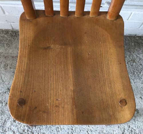 SET OF 4 ELM AND BEECH KITCHEN CHAIRS - ADDITIONAL PHOTO 3
