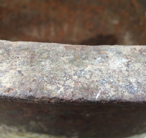 CIRCA 1900 CAST IRON BOILER PLANTER - ADDITIONAL PHOTO 2