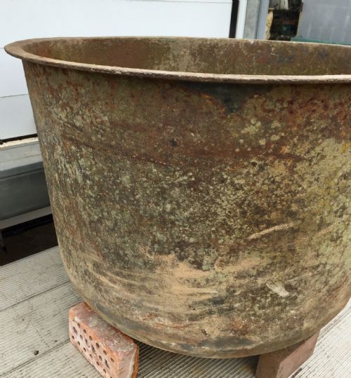 CIRCA 1900 CAST IRON BOILER PLANTER - ADDITIONAL PHOTO 8