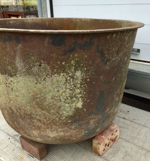 CIRCA 1900 CAST IRON BOILER PLANTER - ADDITIONAL PHOTO 9
