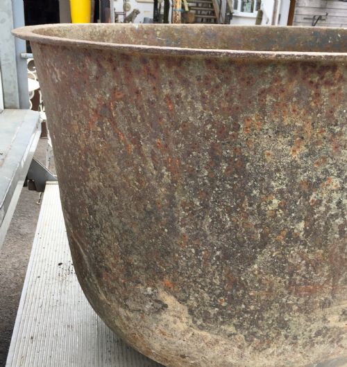 CIRCA 1900 CAST IRON BOILER PLANTER - ADDITIONAL PHOTO 10