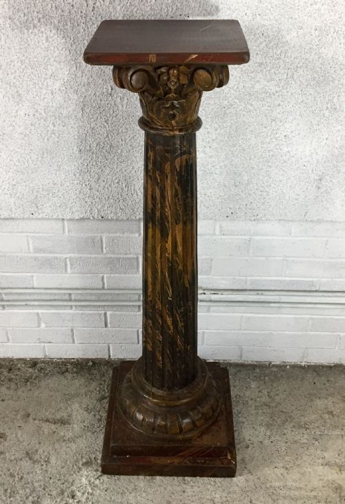 VICTORIAN MARBLEIZED PINE PLINTH - ADDITIONAL PHOTO 1