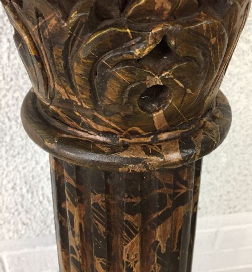 VICTORIAN MARBLEIZED PINE PLINTH - ADDITIONAL PHOTO 4