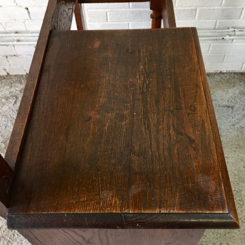 ENGLISH CARVED OAK HALL STAND - ADDITIONAL PHOTO 7