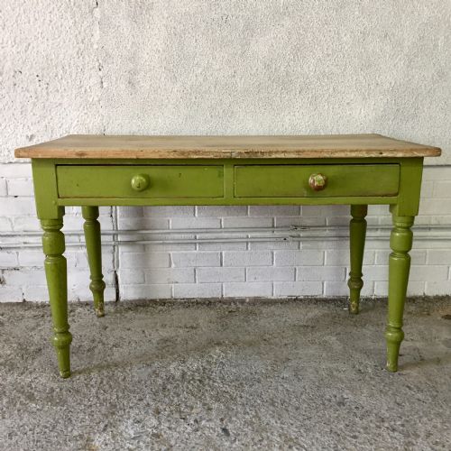 19th century original painted pine side writing table - CATEGORY: ANTIQUE TABLES - DATED 19TH CENTURY