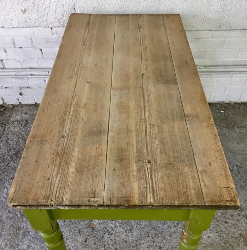 19TH CENTURY ORIGINAL PAINTED PINE SIDE WRITING TABLE - ADDITIONAL PHOTO 2