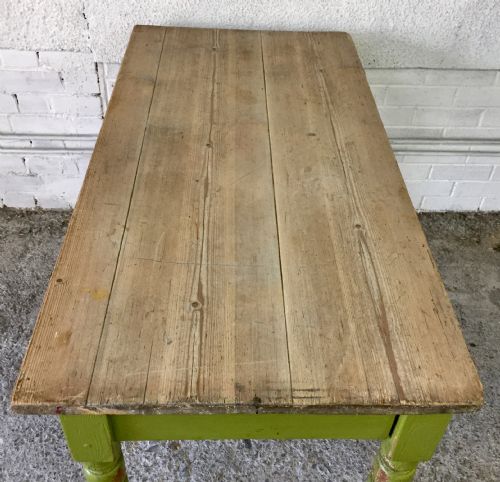 19TH CENTURY ORIGINAL PAINTED PINE SIDE WRITING TABLE - ADDITIONAL PHOTO 3